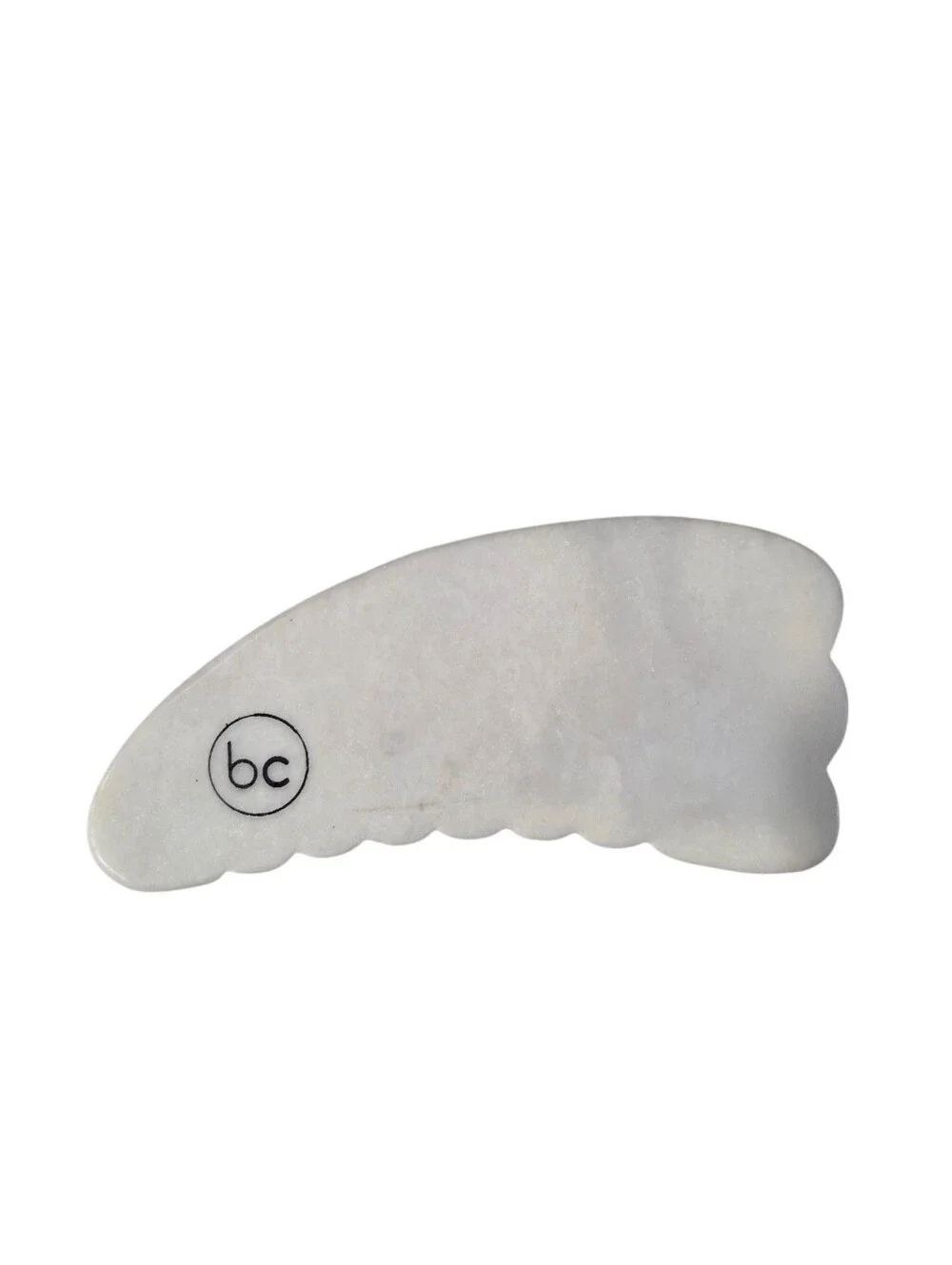 White Stone Gua Sha Facial Massage Sculpting Tool Serrated Edge